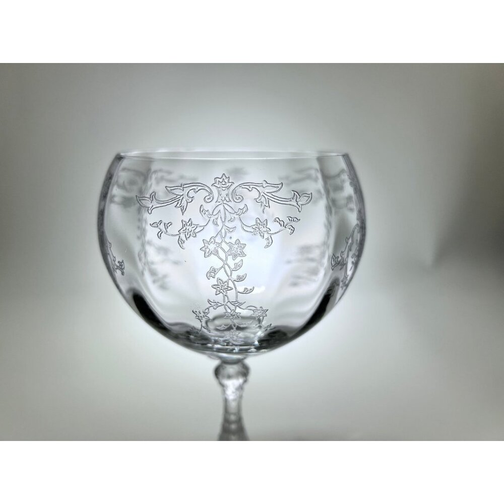 Set Of 4 Fostoria Navarre Clear Magnum Balloon Optic Wine Glasses 148773 - Picture 2 of 6